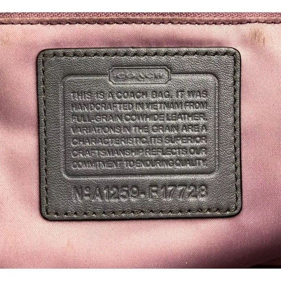 Coach Olive Green Patent Leather‎ Shoulder Bag Silver Hardware - Picture 7 of 8